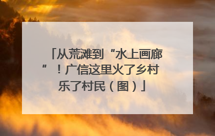 从荒滩到“水上画廊”！广信这里火了乡村 乐了村民（图）