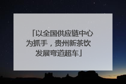 以全国供应链中心为抓手，贵州新茶饮发展弯道超车