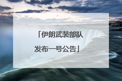 伊朗武装部队发布一号公告