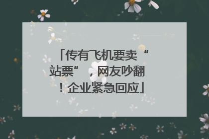 传有飞机要卖“站票”，网友吵翻！企业紧急回应