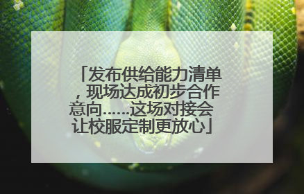 发布供给能力清单，现场达成初步合作意向……这场对接会让校服定制更放心