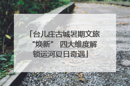 台儿庄古城暑期文旅“焕新” 四大维度解锁运河夏日奇遇