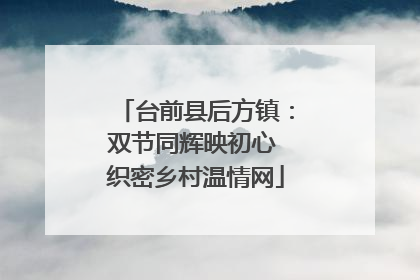 台前县后方镇：双节同辉映初心 织密乡村温情网
