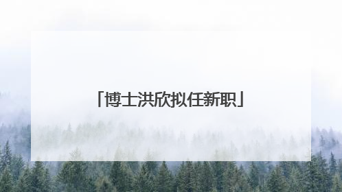 博士洪欣拟任新职