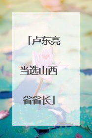 卢东亮当选山西省省长