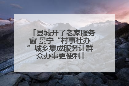 县城开了老家服务窗 景宁“村事社办”城乡集成服务让群众办事更便利