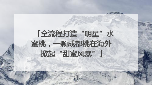 全流程打造“明星”水蜜桃，一颗成都桃在海外掀起“甜蜜风暴”
