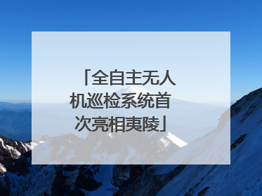 全自主无人机巡检系统首次亮相夷陵
