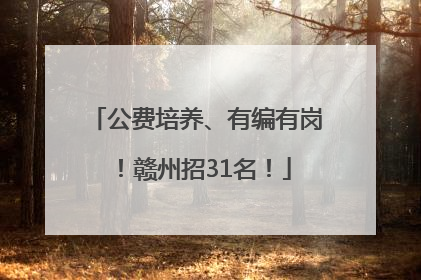 公费培养、有编有岗！赣州招31名！
