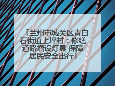兰州市城关区青白石街道上坪村：修缮道路增设灯具 保障居民安全出行