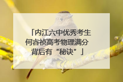 内江六中优秀考生何睿祯高考物理满分背后有“秘诀”