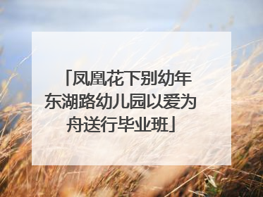 凤凰花下别幼年 东湖路幼儿园以爱为舟送行毕业班