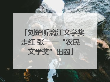 刘楚昕漓江文学奖走红 张一一“农民文学奖”出圈