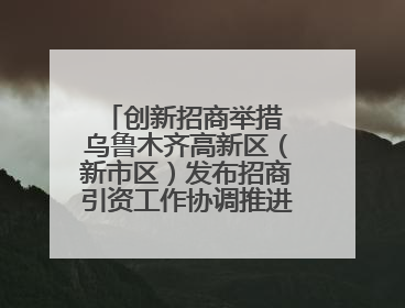 创新招商举措 乌鲁木齐高新区（新市区）发布招商引资工作协调推进机制 打造投资发展新高地