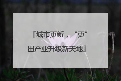 城市更新，“更”出产业升级新天地