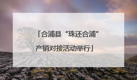 合浦县“珠还合浦”产销对接活动举行