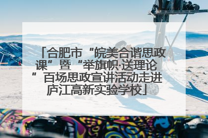 合肥市“皖美合谐思政课”暨“举旗帜·送理论”百场思政宣讲活动走进庐江高新实验学校