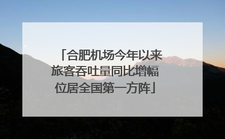 合肥机场今年以来旅客吞吐量同比增幅位居全国第一方阵