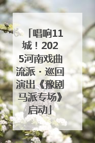 唱响11城！2025河南戏曲流派・巡回演出《豫剧马派专场》启动