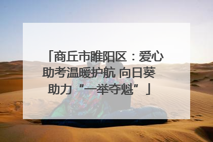 商丘市睢阳区：爱心助考温暖护航 向日葵助力“一举夺魁”