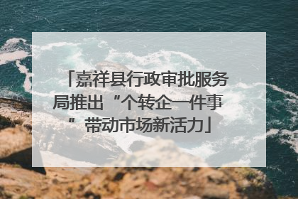 嘉祥县行政审批服务局推出“个转企一件事”带动市场新活力