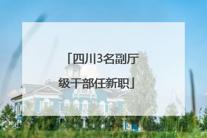 四川3名副厅级干部任新职