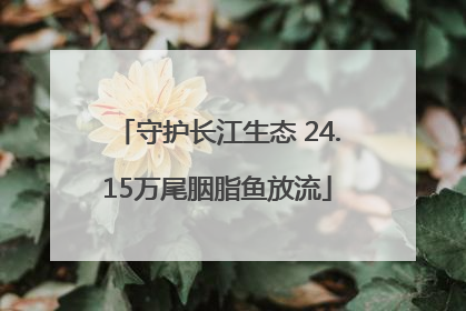 守护长江生态 24.15万尾胭脂鱼放流