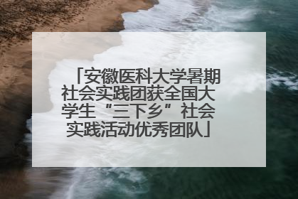 安徽医科大学暑期社会实践团获全国大学生“三下乡”社会实践活动优秀团队