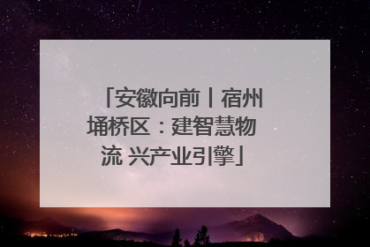 安徽向前丨宿州埇桥区：建智慧物流 兴产业引擎