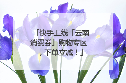 快手上线「云南消费券」购物专区，下单立减！