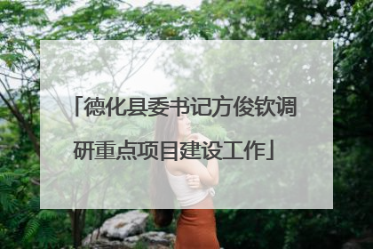 德化县委书记方俊钦调研重点项目建设工作