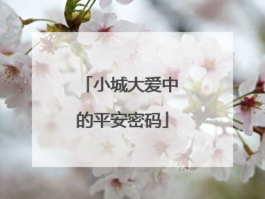 小城大爱中的平安密码