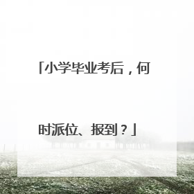 小学毕业考后，何时派位、报到？