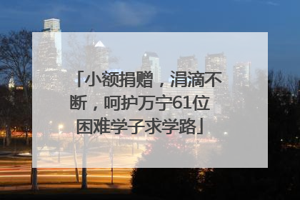 小额捐赠，涓滴不断，呵护万宁61位困难学子求学路