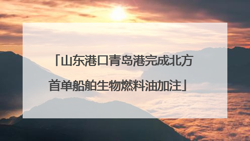 山东港口青岛港完成北方首单船舶生物燃料油加注
