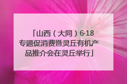 山西（大同）6·18专题促消费暨灵丘有机产品推介会在灵丘举行