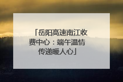 岳阳高速南江收费中心：端午温情传递暖人心