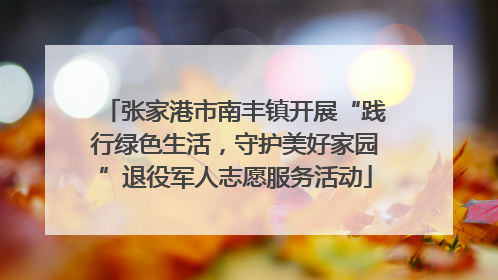 张家港市南丰镇开展“践行绿色生活，守护美好家园”退役军人志愿服务活动