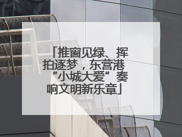 推窗见绿、挥拍逐梦，东营港“小城大爱”奏响文明新乐章