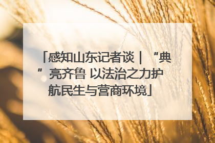 感知山东记者谈｜“典”亮齐鲁 以法治之力护航民生与营商环境