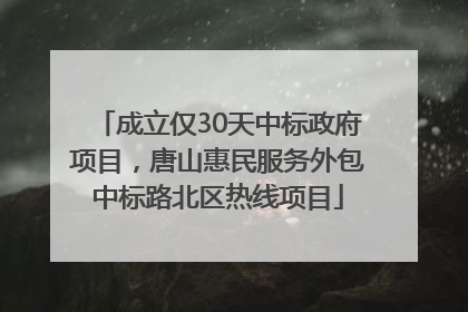 成立仅30天中标政府项目，唐山惠民服务外包中标路北区热线项目