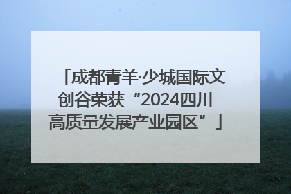 成都青羊·少城国际文创谷荣获“2024四川高质量发展产业园区”