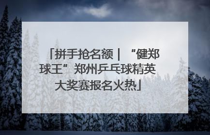拼手抢名额｜“健郑球王”郑州乒乓球精英大奖赛报名火热