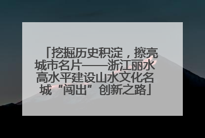 挖掘历史积淀，擦亮城市名片——浙江丽水高水平建设山水文化名城“闯出”创新之路
