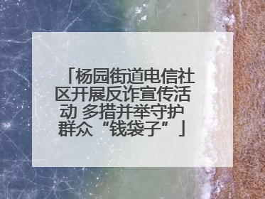 杨园街道电信社区开展反诈宣传活动 多措并举守护群众“钱袋子”