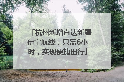 杭州新增直达新疆伊宁航线，只需6小时，实现便捷出行