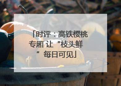 时评：高铁樱桃专厢 让“枝头鲜”每日可见