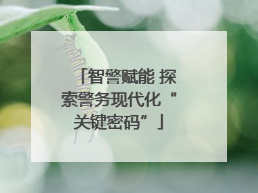 智警赋能 探索警务现代化“关键密码”