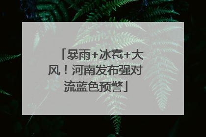 暴雨+冰雹+大风！河南发布强对流蓝色预警