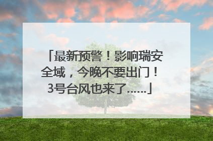 最新预警！影响瑞安全域，今晚不要出门！3号台风也来了……